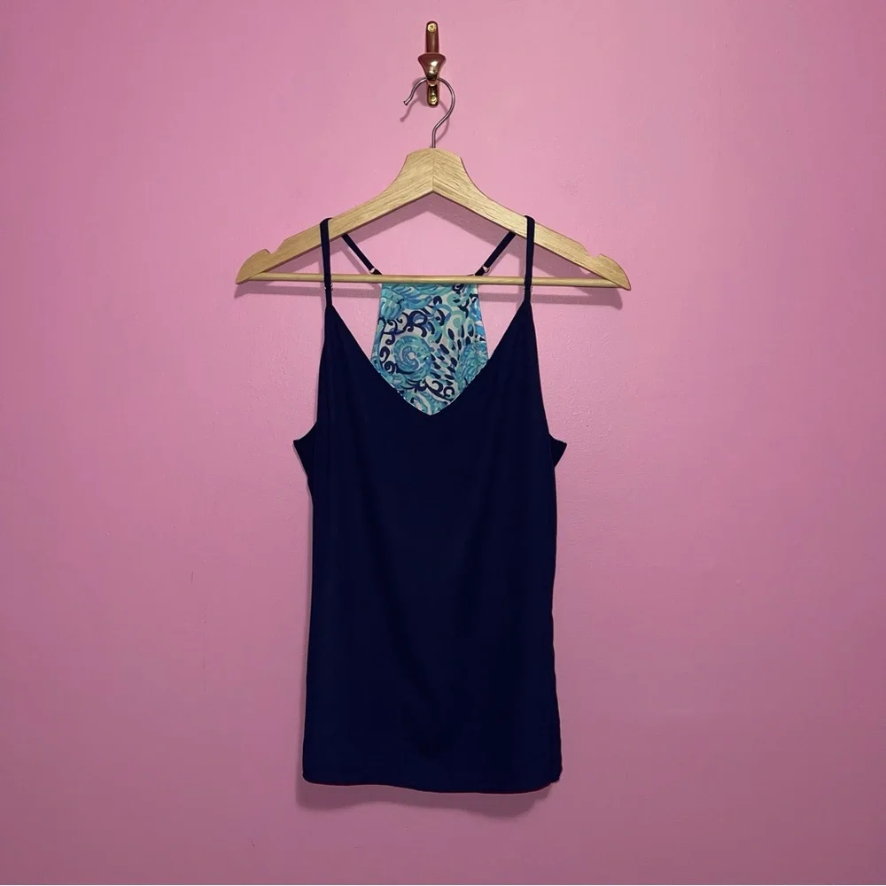 Lilly Pulitzer Tank Top Women’s Size Large‎ Reversible Dusk V-Neck Cami - Picture 6 of 13